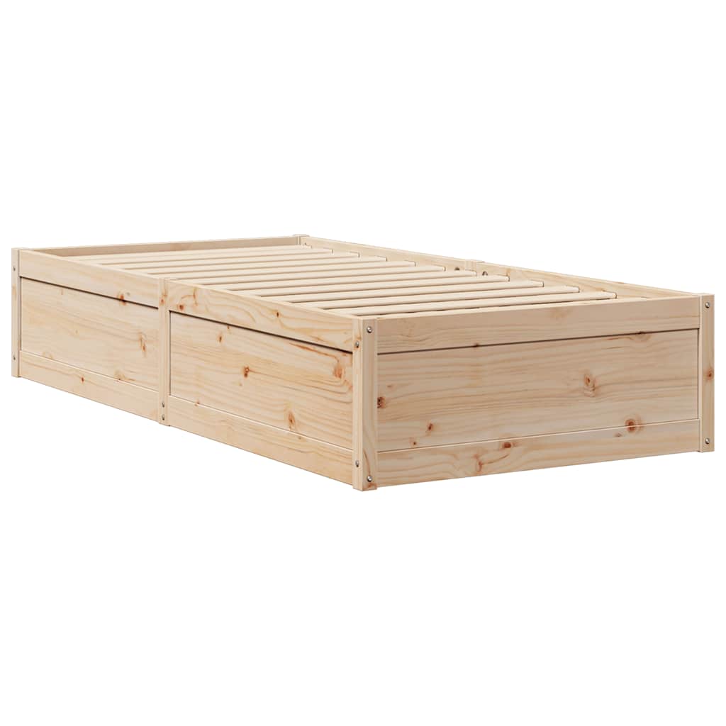 sengeramme uden madras 90x190 cm massivt fyrretræ