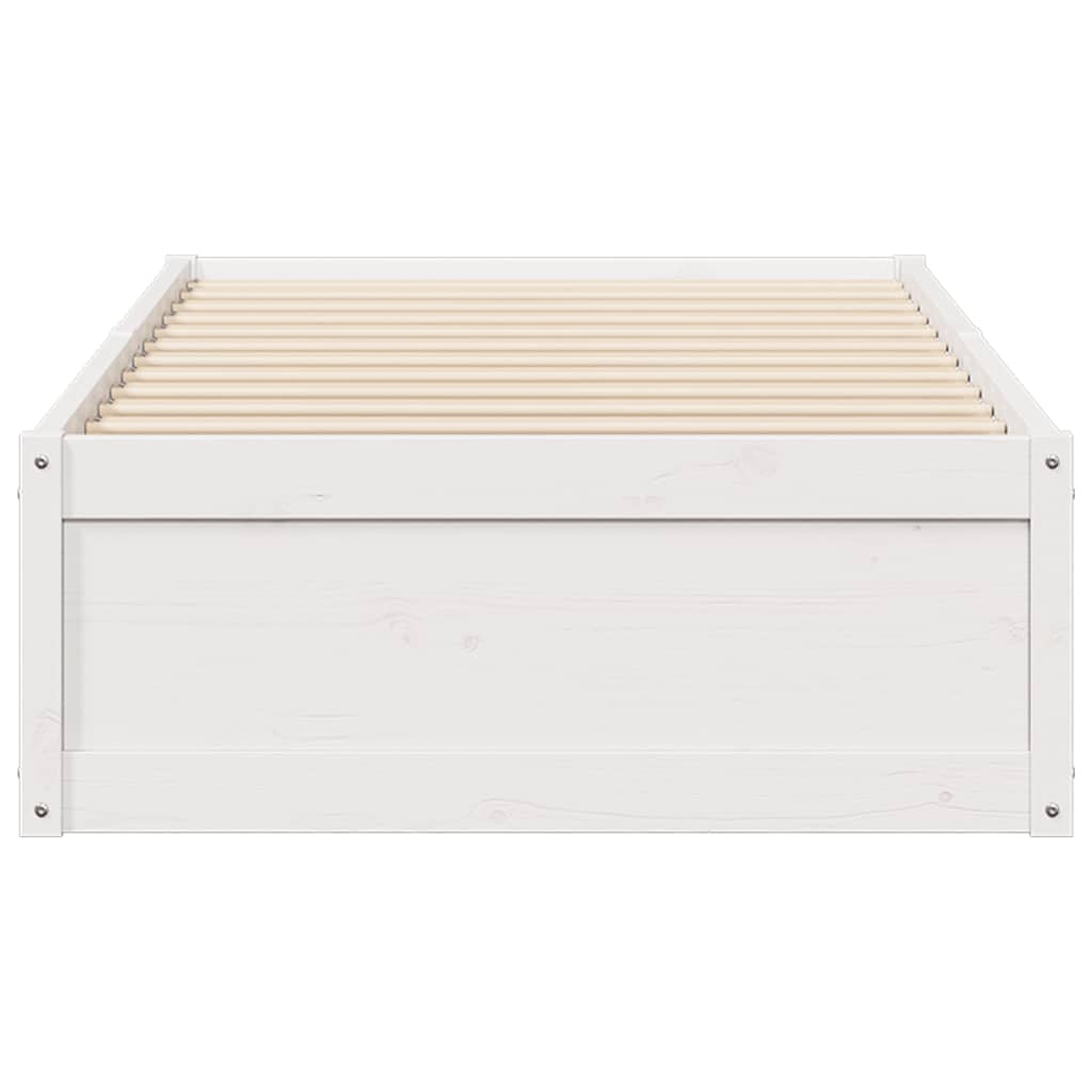 sengeramme uden madras 90x190 cm massivt fyrretræ hvid