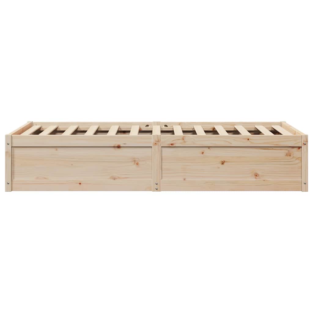 sengeramme uden madras 75x190 cm massivt fyrretræ