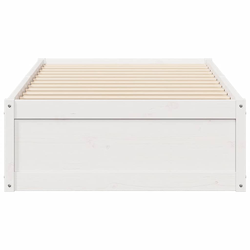 sengeramme uden madras 75x190 cm massivt fyrretræ hvid