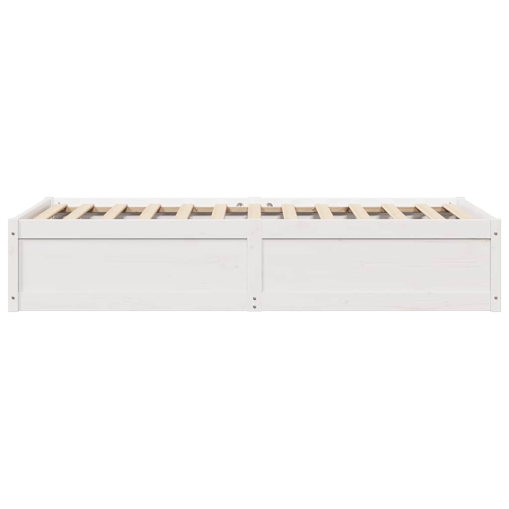 sengeramme uden madras 75x190 cm massivt fyrretræ hvid