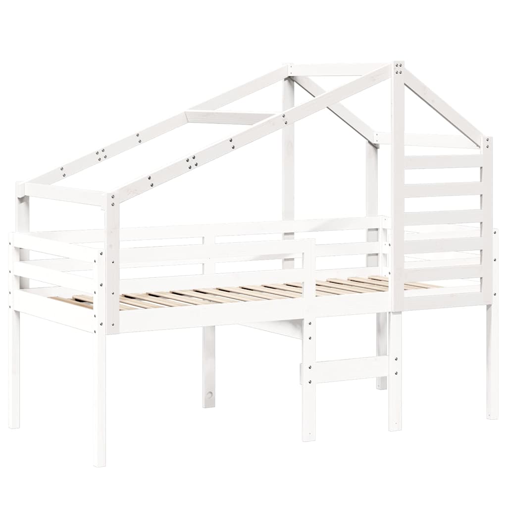 stel til husseng 198x87x113 cm massivt fyrretræ hvid