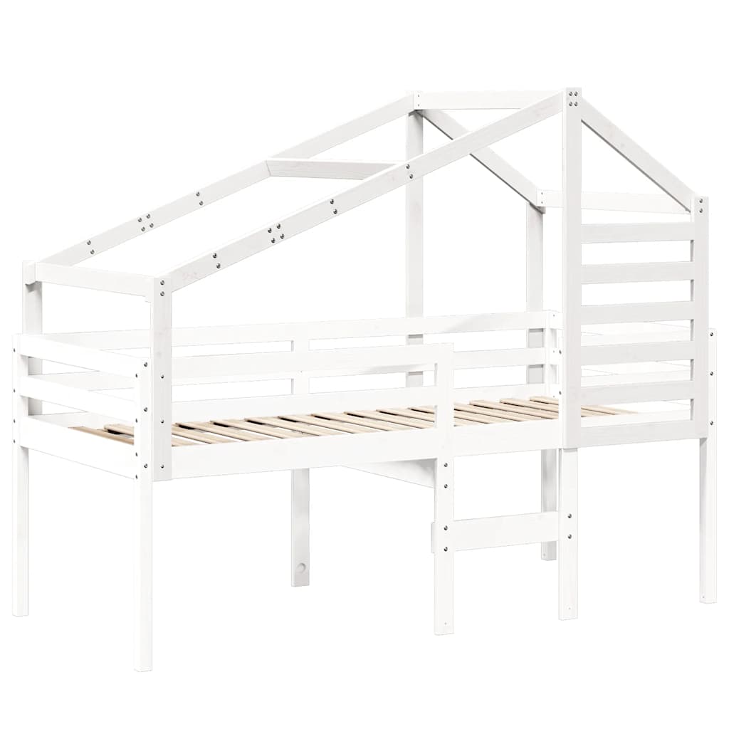 stel til husseng 198x82x113 cm massivt fyrretræ hvid