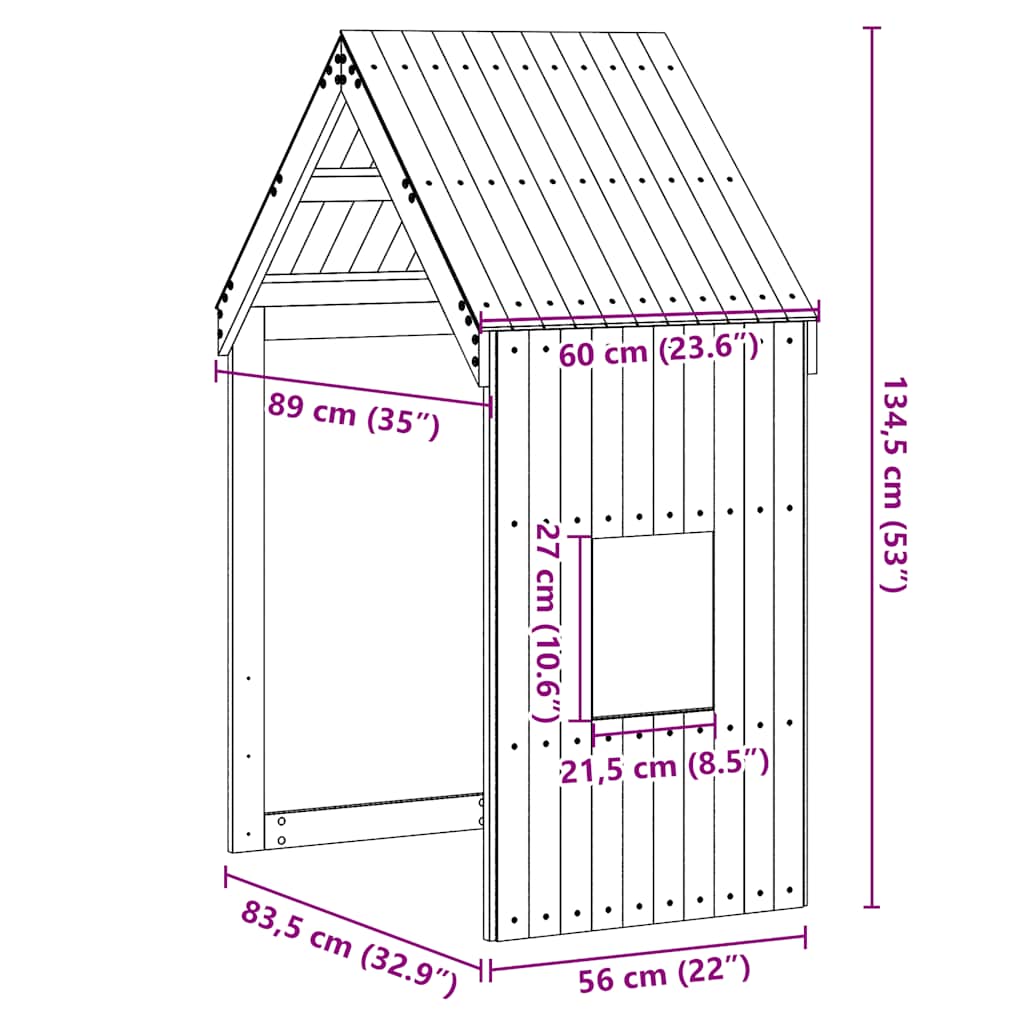 stel til husseng 60x89x134,5 cm massivt fyrretræ hvid