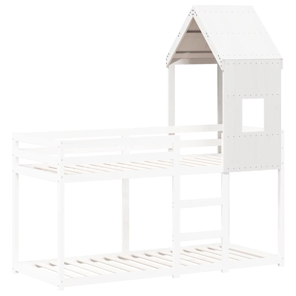 stel til husseng 60x99x139,5 cm massivt fyrretræ hvid