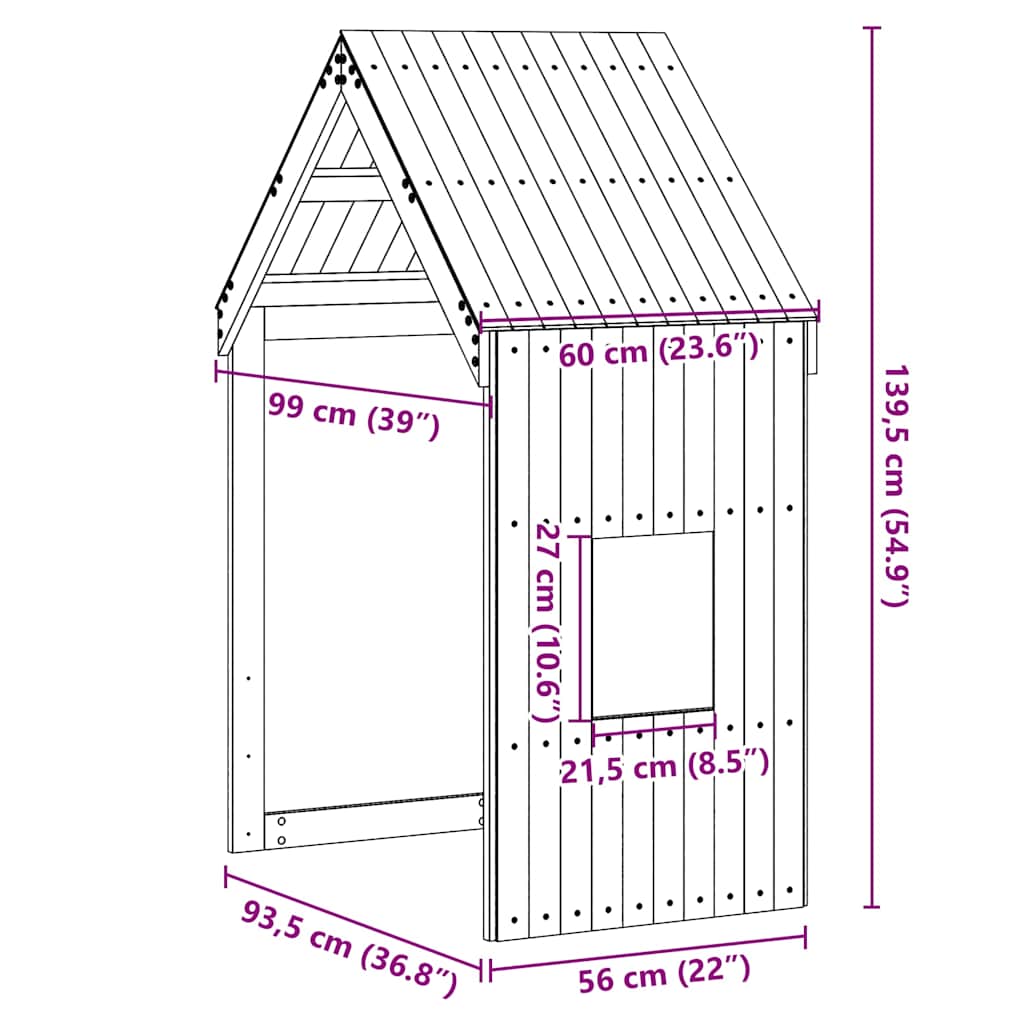 stel til husseng 60x99x139,5 cm massivt fyrretræ hvid