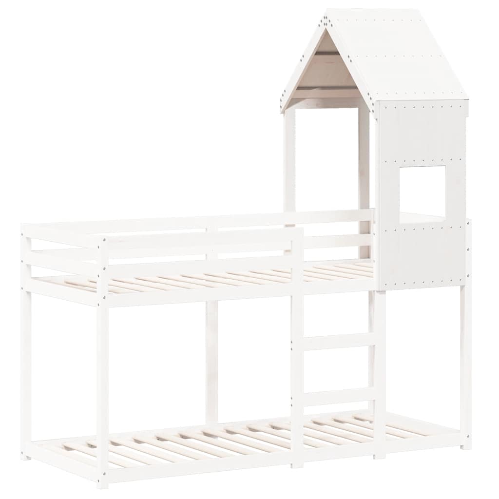 stel til husseng 55x84x132 cm massivt fyrretræ hvid