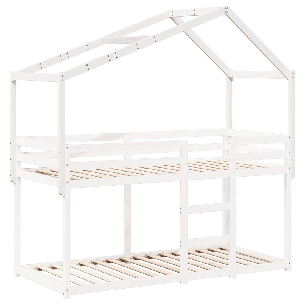 stel til husseng 213x85,5x144,5 cm massivt fyrretræ hvid