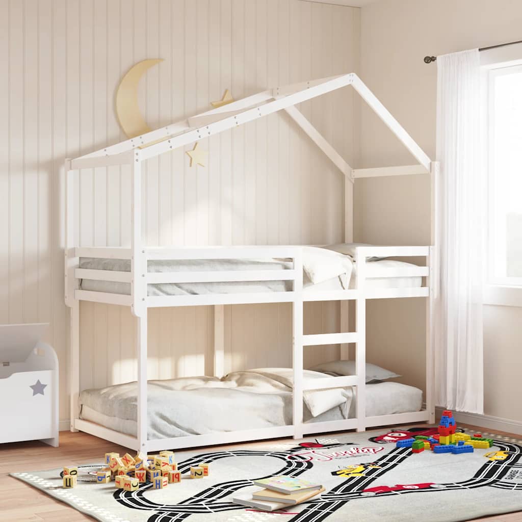 stel til husseng 213x85,5x144,5 cm massivt fyrretræ hvid