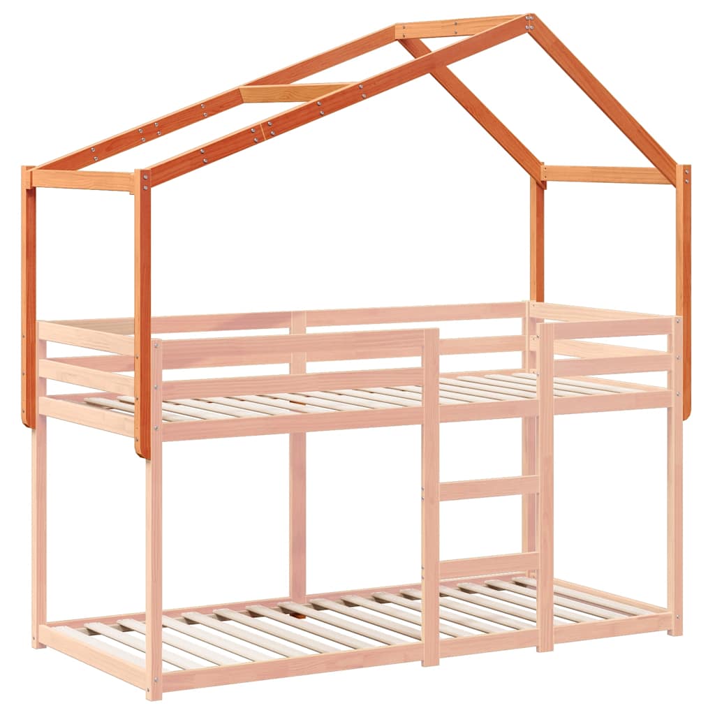 stel til husseng 213x85,5x144,5 cm massivt fyrretræ gyldenbrun
