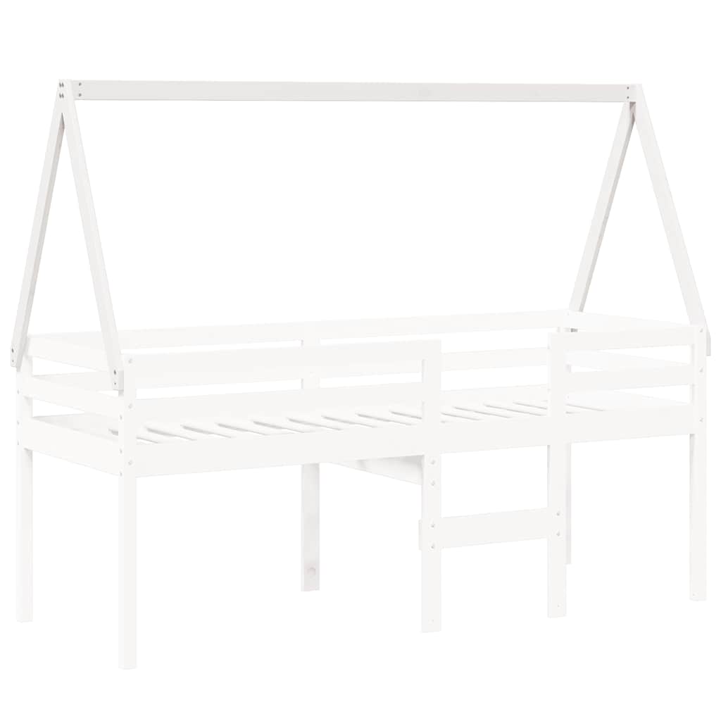 stel til husseng 209x85,5x88 cm massivt fyrretræ hvid