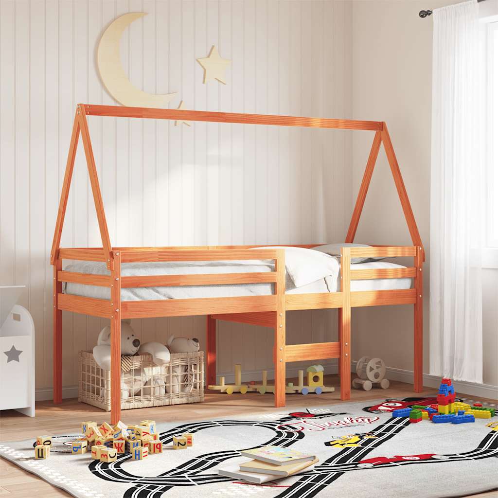 stel til husseng 203x95,5x142 cm massivt fyrretræ gyldenbrun