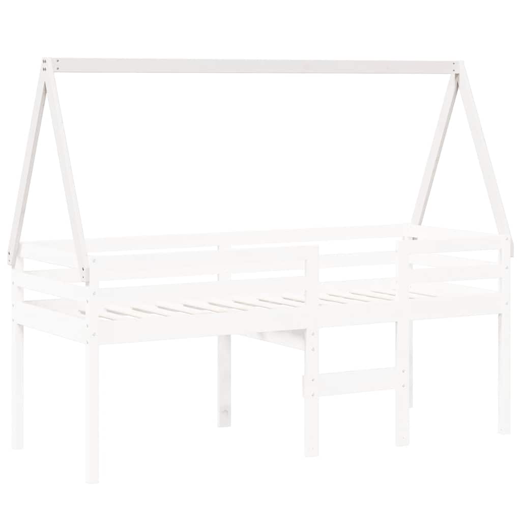 stel til husseng 199x80,5x88 cm massivt fyrretræ hvid