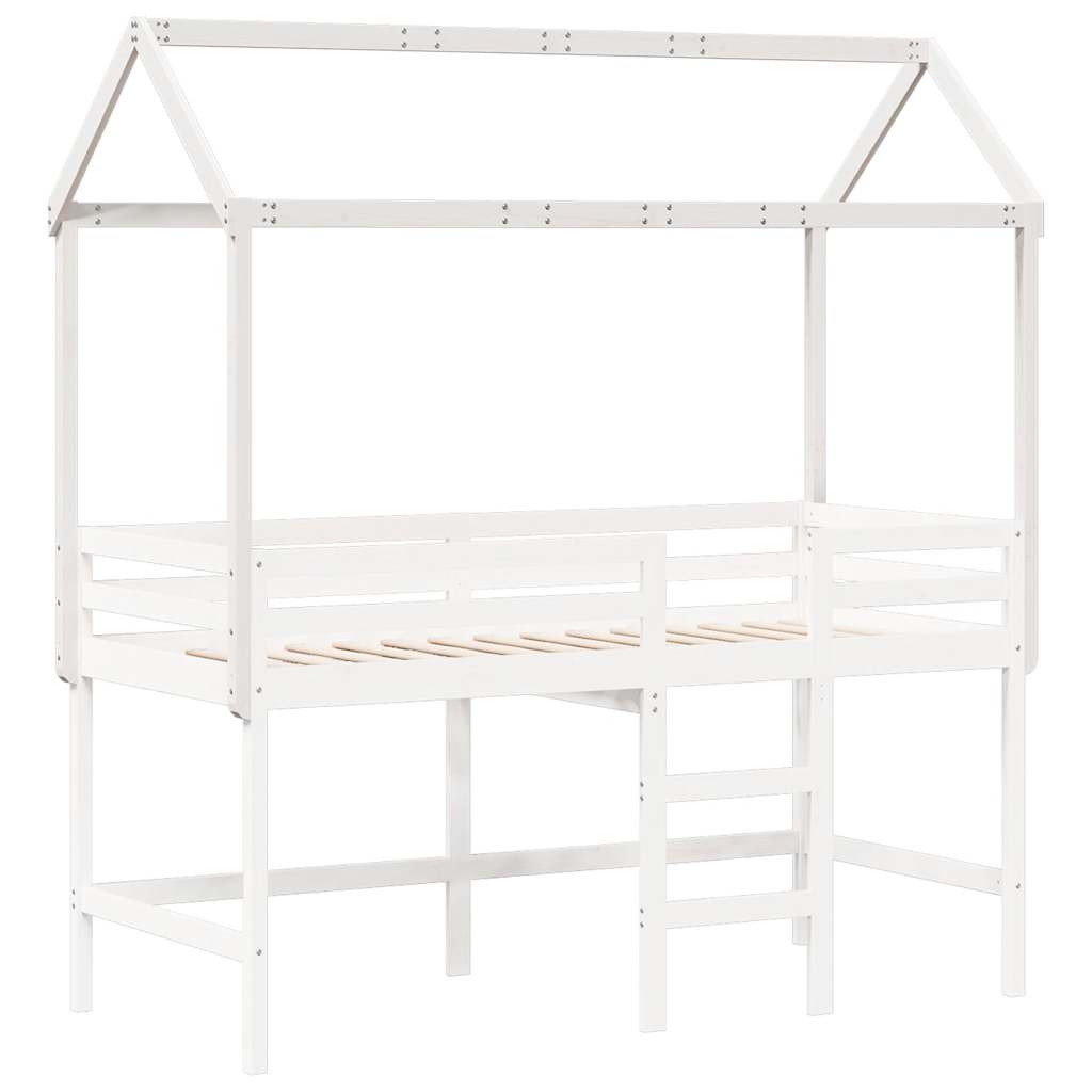 stel til husseng 217x95,5x159 cm massivt fyrretræ hvid