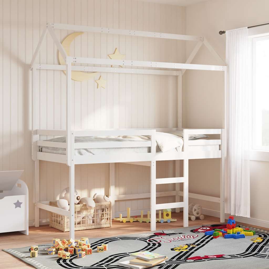 stel til husseng 217x95,5x159 cm massivt fyrretræ hvid