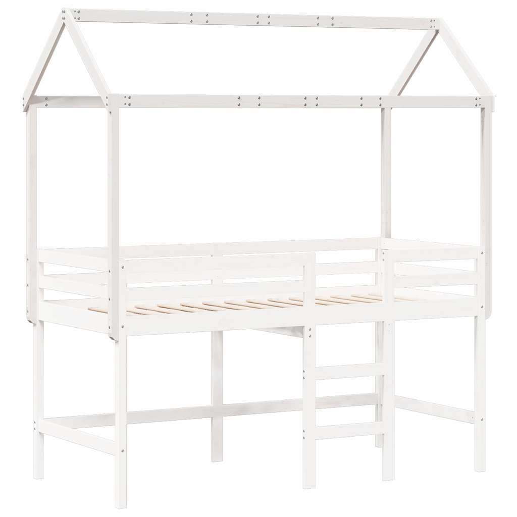 stel til husseng 217x85,5x154 cm massivt fyrretræ hvid