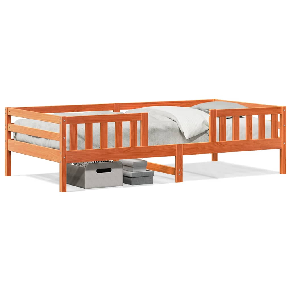 sengeramme uden madras 100x200 cm massivt fyrretræ gyldenbrun