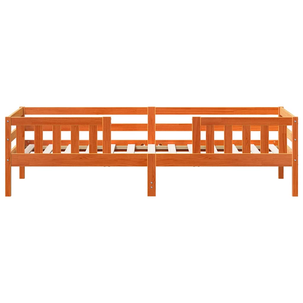 sengeramme uden madras 100x200 cm massivt fyrretræ gyldenbrun