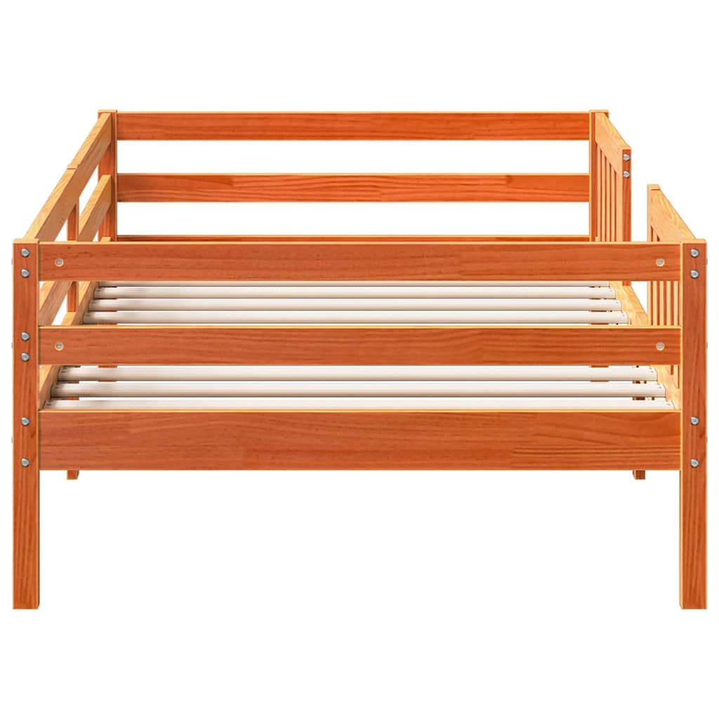 sengeramme uden madras 100x200 cm massivt fyrretræ gyldenbrun