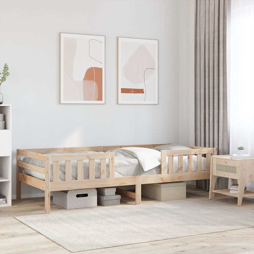 sengeramme uden madras 90x200 cm massivt fyrretræ