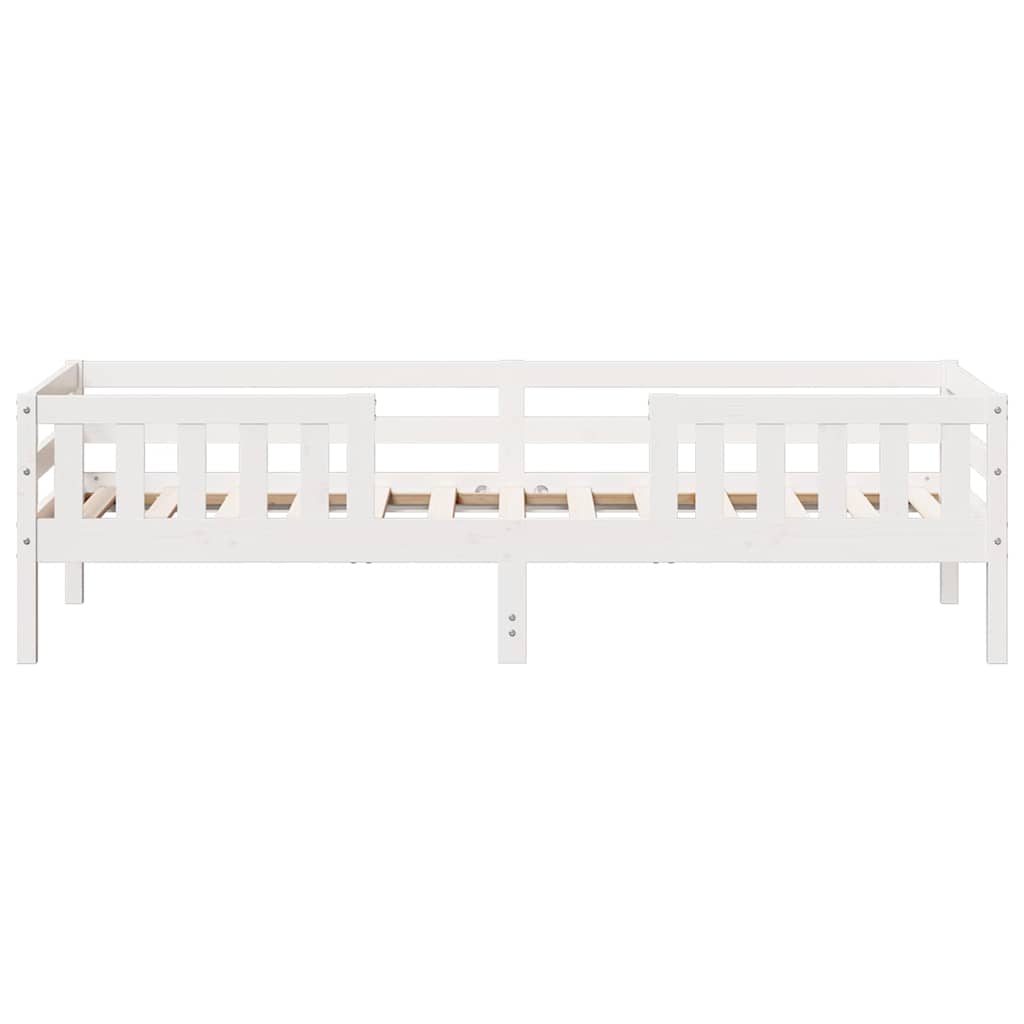 sengeramme uden madras 90x200 cm massivt fyrretræ hvid