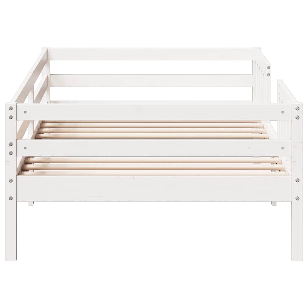 sengeramme uden madras 90x200 cm massivt fyrretræ hvid