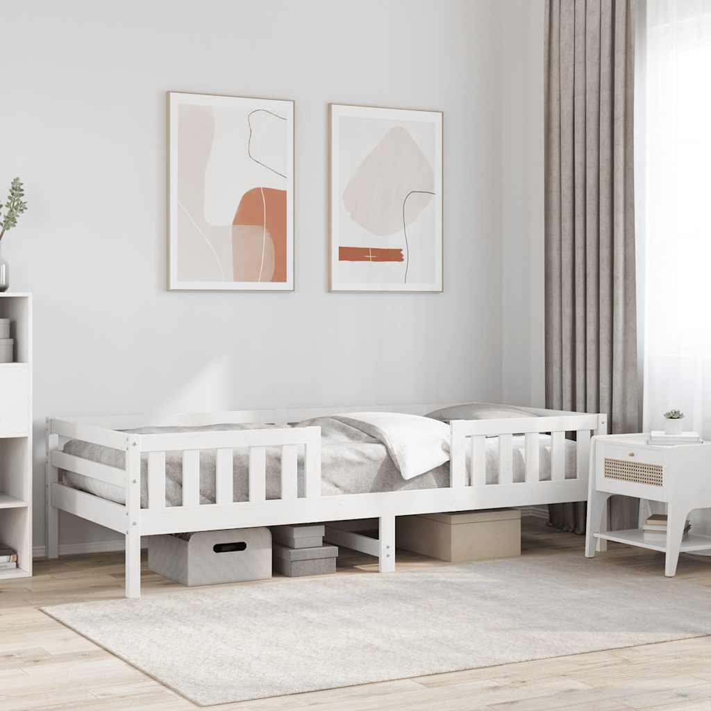 sengeramme uden madras 90x200 cm massivt fyrretræ hvid
