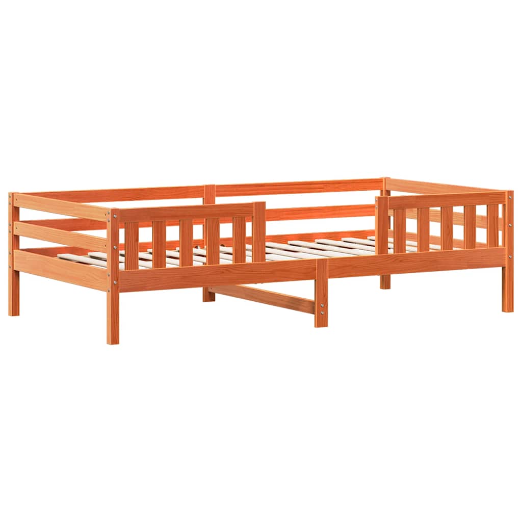 sengeramme uden madras 80x200 cm massivt fyrretræ gyldenbrun