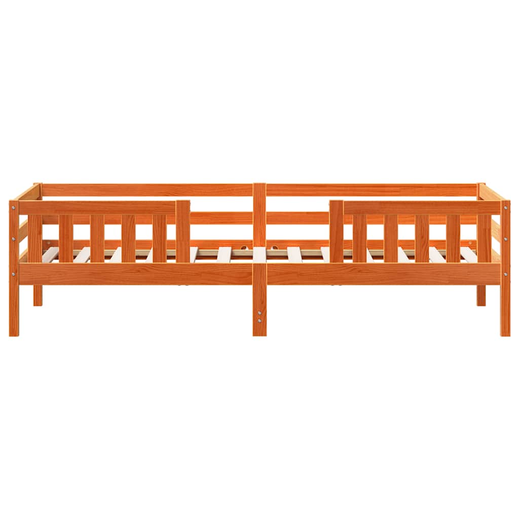 sengeramme uden madras 80x200 cm massivt fyrretræ gyldenbrun