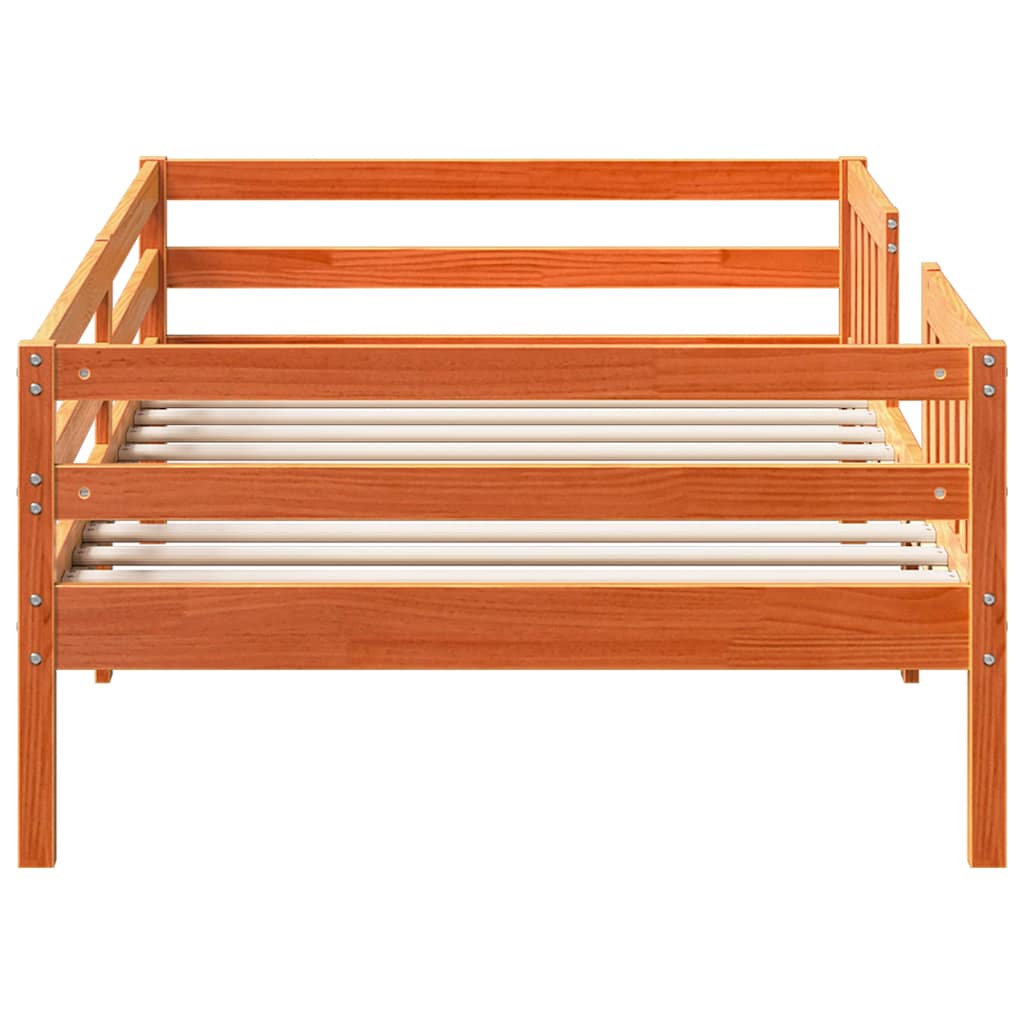 sengeramme uden madras 80x200 cm massivt fyrretræ gyldenbrun