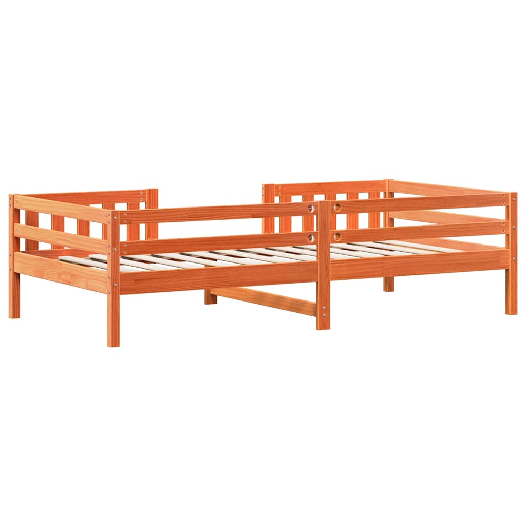 sengeramme uden madras 80x200 cm massivt fyrretræ gyldenbrun