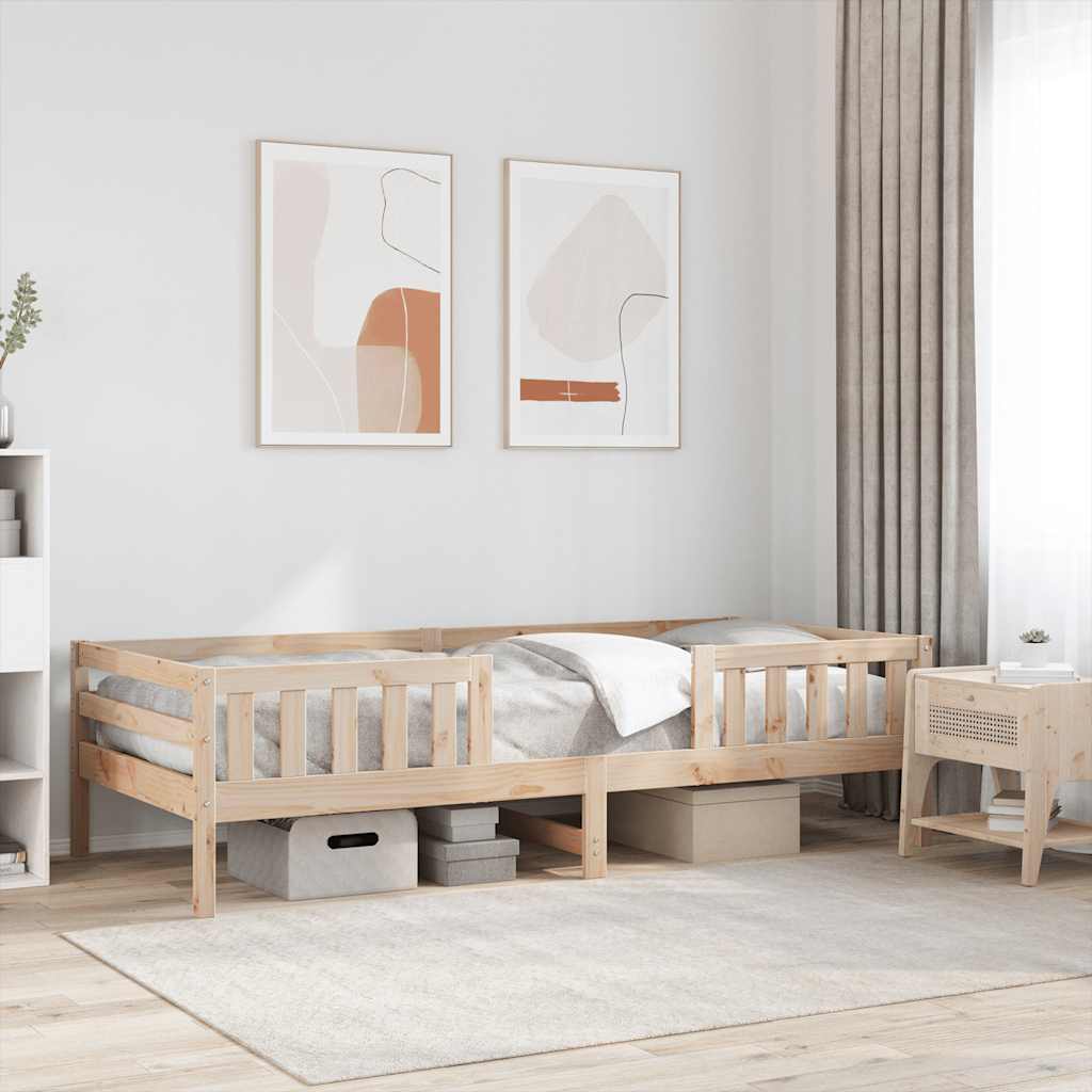 sengeramme uden madras 90x190 cm massivt fyrretræ