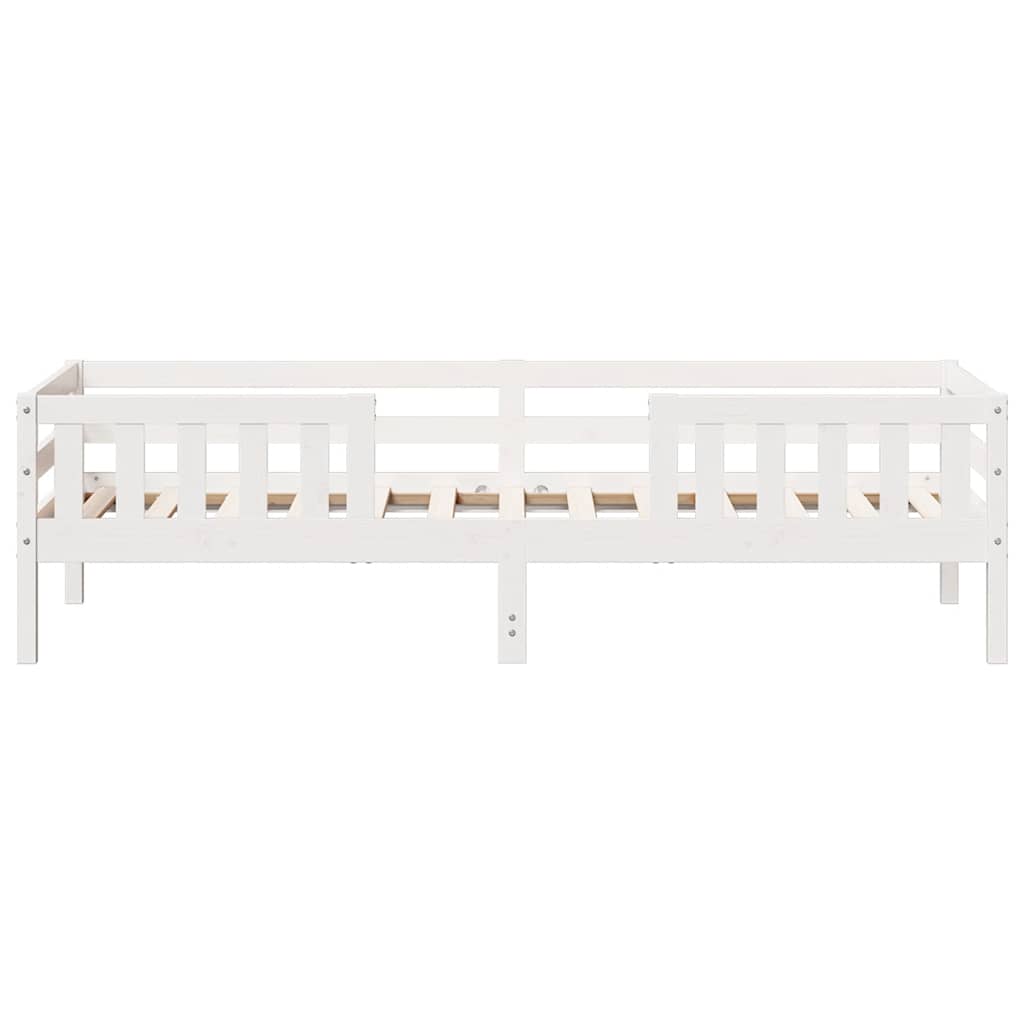 sengeramme uden madras 90x190 cm massivt fyrretræ hvid