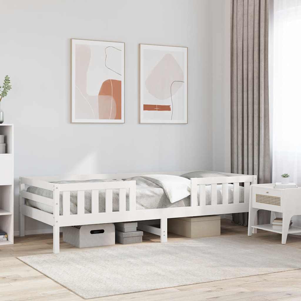 sengeramme uden madras 90x190 cm massivt fyrretræ hvid