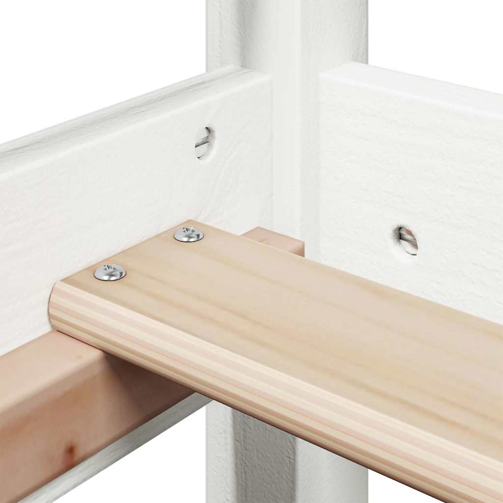 sengeramme uden madras 75x190 cm massivt fyrretræ hvid