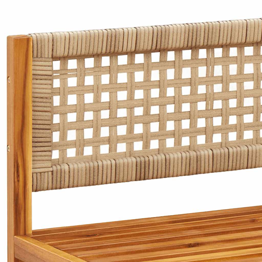 havesofa uden armlæn med hynder træ akacie og rattan