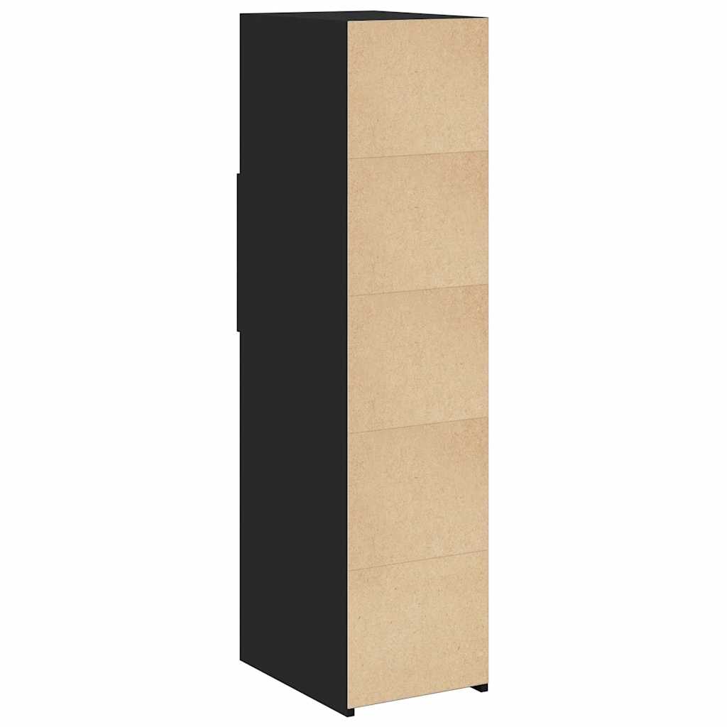 højskab 30x42,5x124 cm konstrueret træ sort