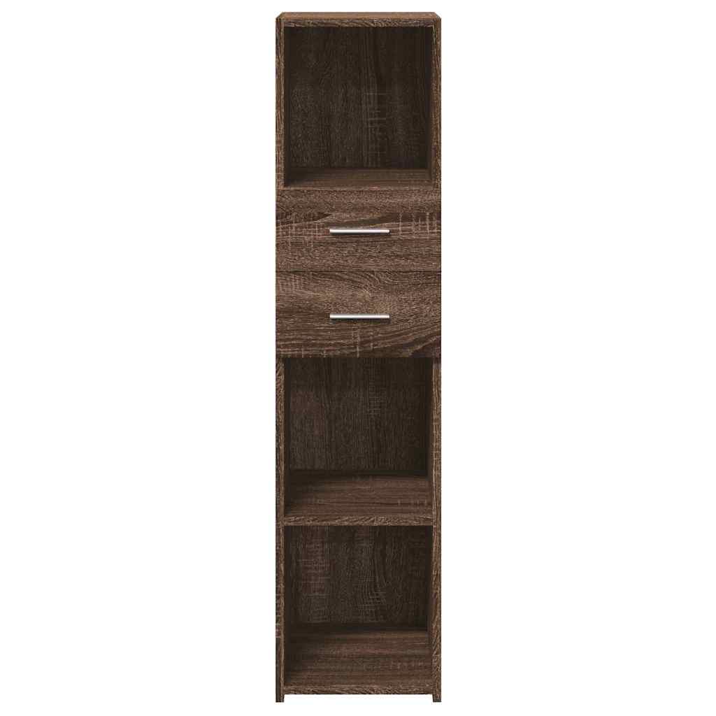 højskab 30x42,5x124 cm konstrueret træ brun egetræsfarve
