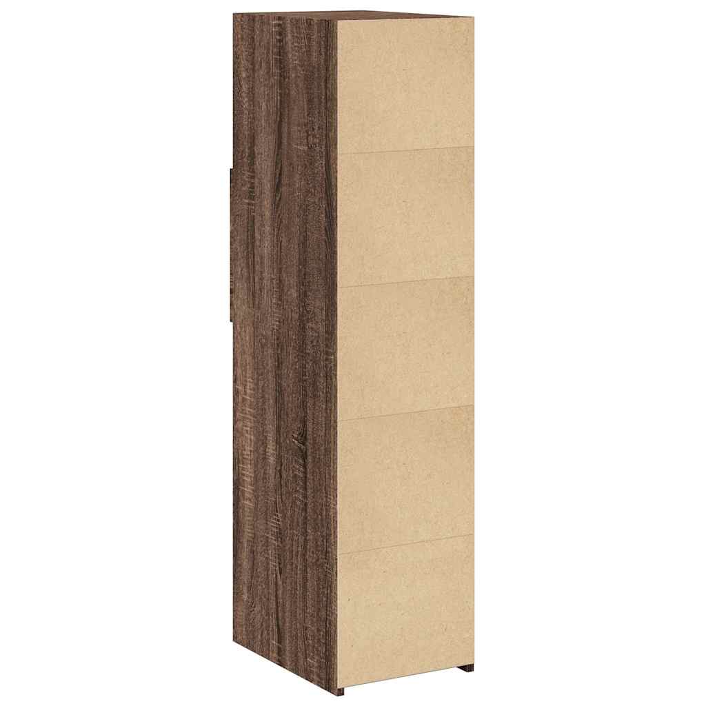 højskab 30x42,5x124 cm konstrueret træ brun egetræsfarve