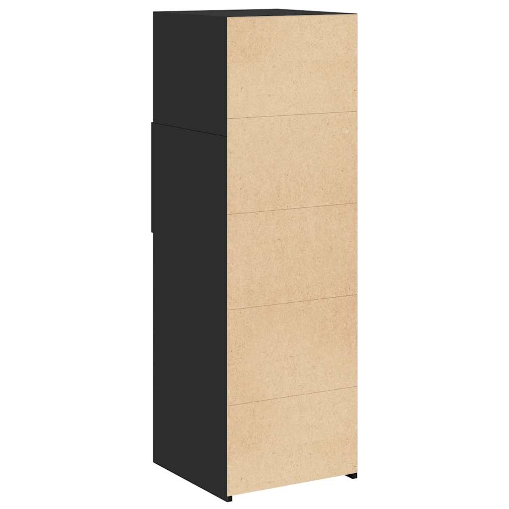 højskab 40x42,5x124 cm konstrueret træ sort