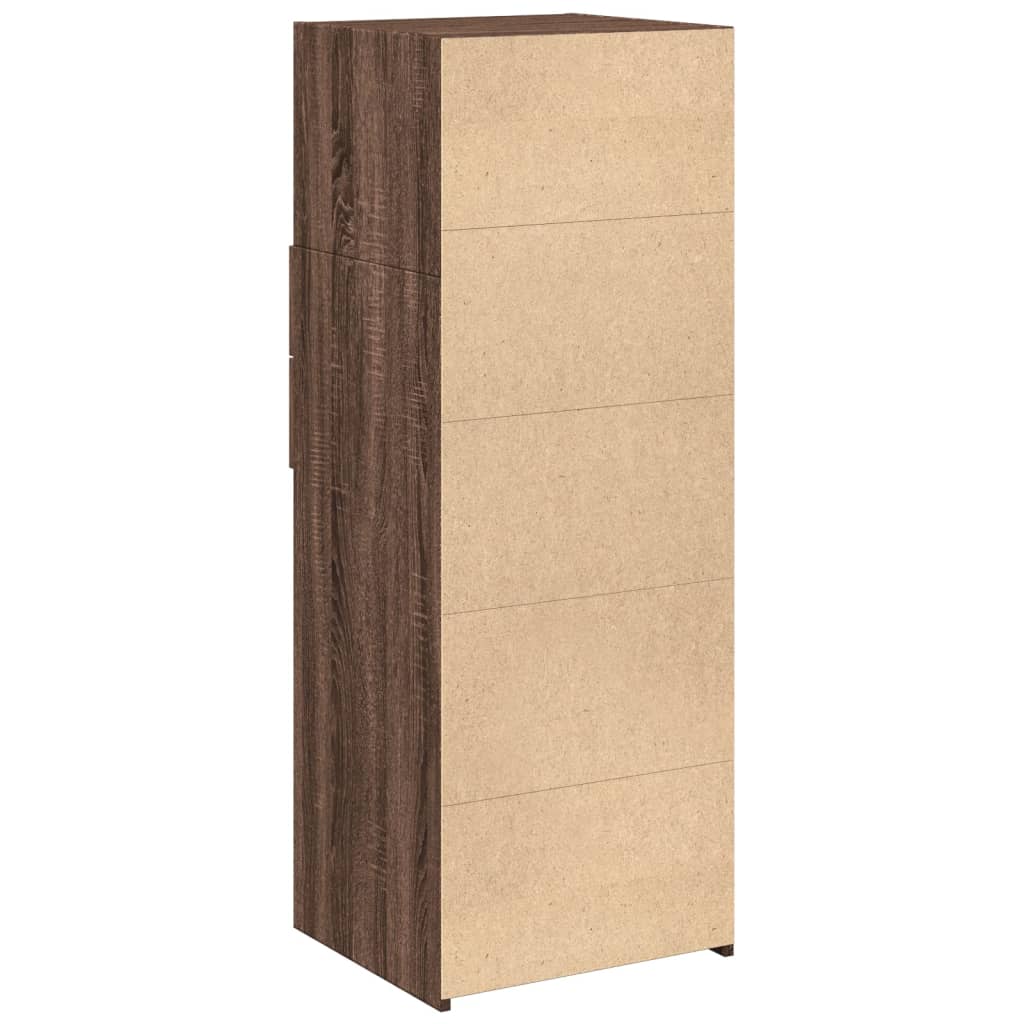 højskab 45x42,5x124 cm konstrueret træ brun egetræsfarve