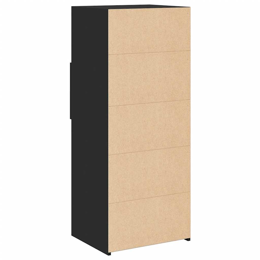 højskab 50x42,5x124 cm konstrueret træ sort
