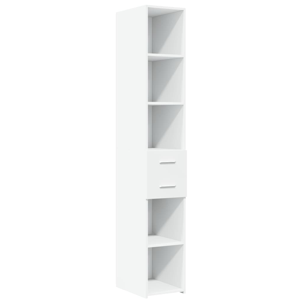 reol 30x42,5x185 cm konstrueret træ hvid