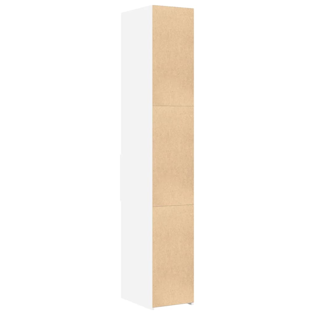 reol 30x42,5x185 cm konstrueret træ hvid