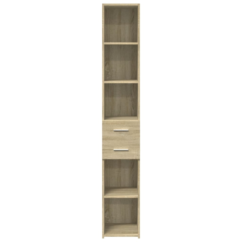 reol 30x42,5x185 cm konstrueret træ sonoma-eg