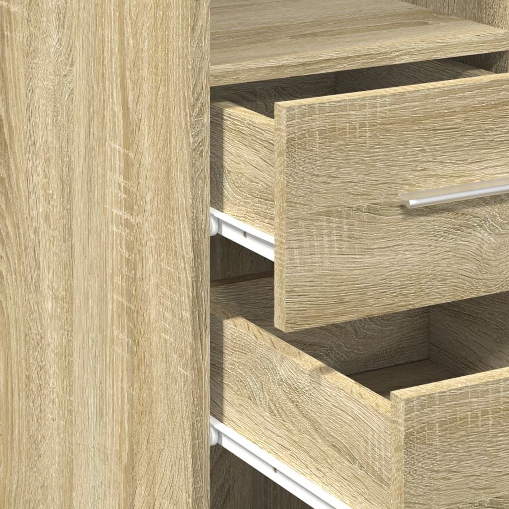 reol 30x42,5x185 cm konstrueret træ sonoma-eg