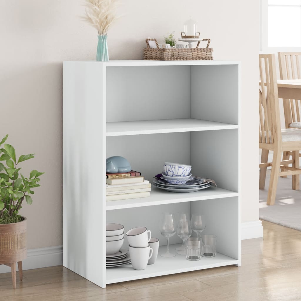 reol 70x41x93 cm konstrueret træ hvid