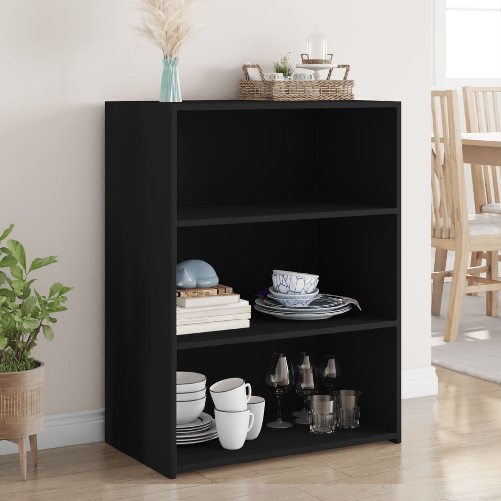reol 70x41x93 cm konstrueret træ sort