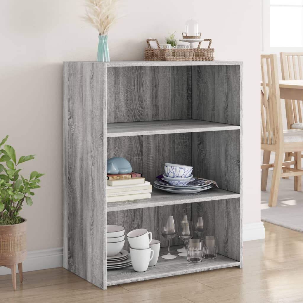 reol 70x41x93 cm konstrueret træ grå sonoma-eg