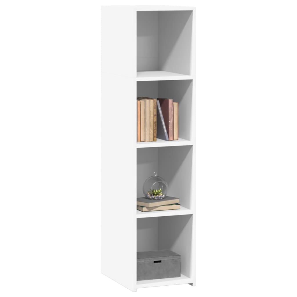 reol 30x41x124 cm konstrueret træ hvid